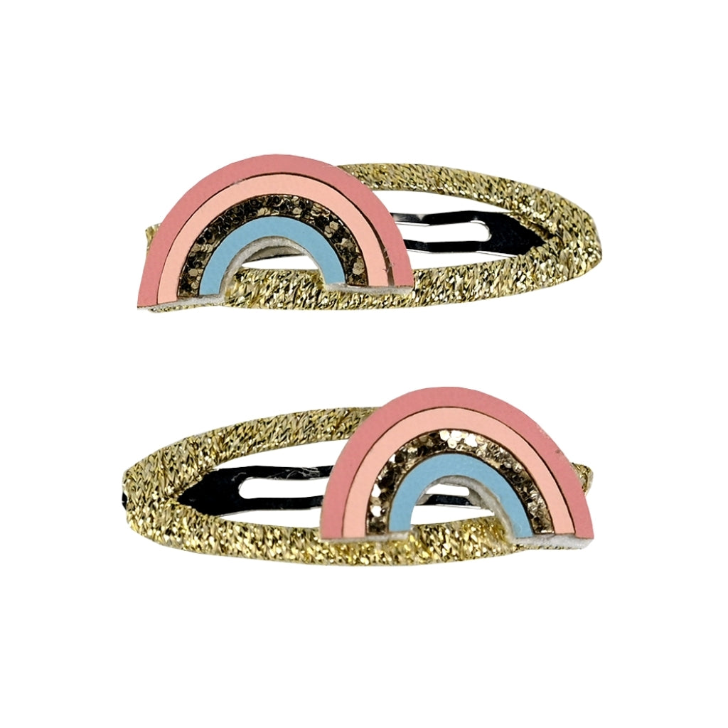 Busy Lizzie Haarclips met Regenboog Goud – 2 stuks