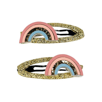 Busy Lizzie Haarclips met Regenboog Goud – 2 stuks
