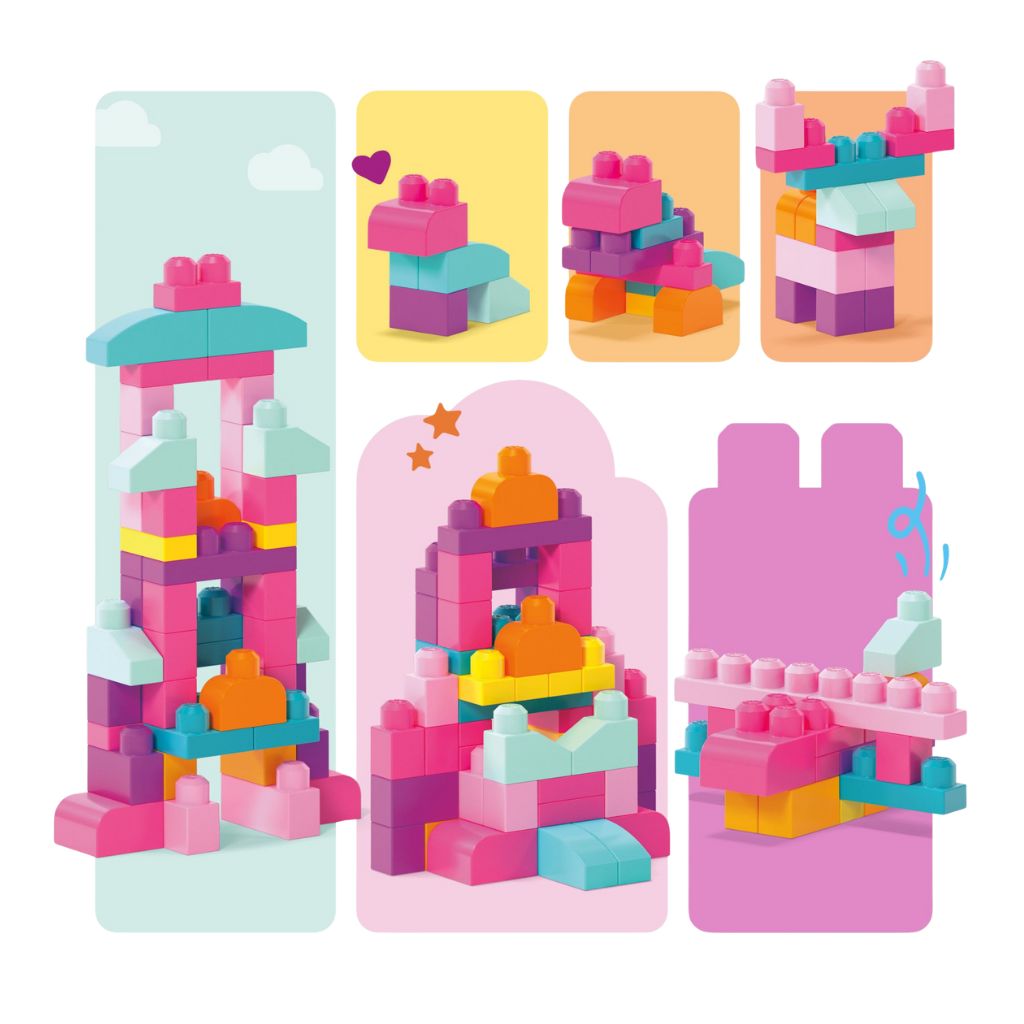 Mega Bloks First Builders 60 Maxi Blokken Roze