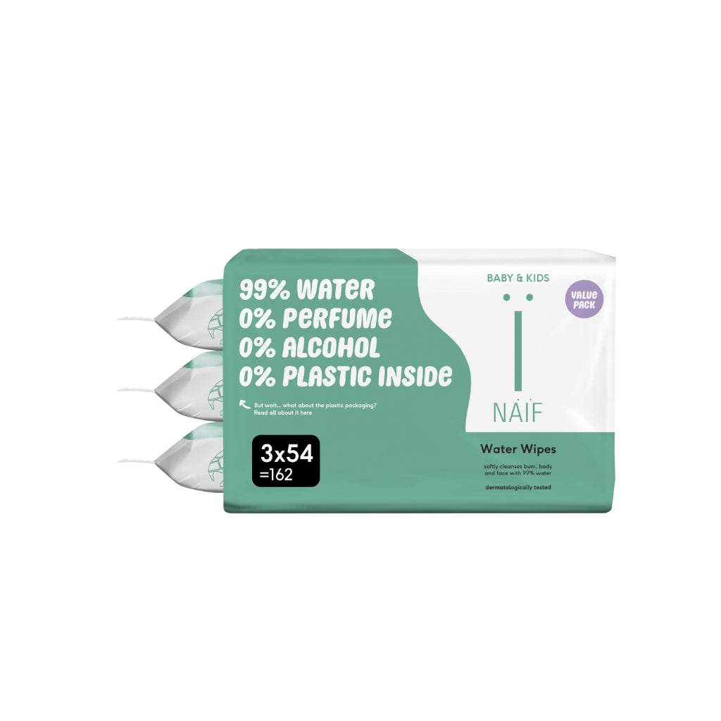 Naïf Vochtige billendoekjes Plastic Free Wipes – 3 x 54 stuks