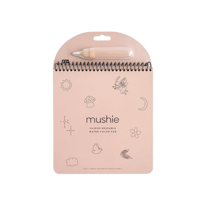 Mushie Herbruikbaar Waterverfboek Feeën Roze