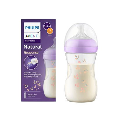 AVENT Zuigfles Natural Response Deco Paars/Groen 260 ml