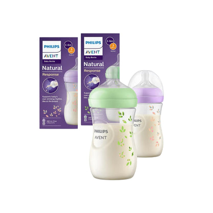 AVENT Zuigfles Natural Response Deco Paars/Groen 260 ml