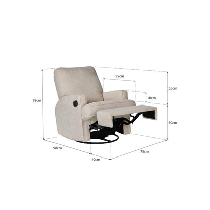 Quax Fauteuil à bascule électrique Swivel & Gliding Taupe