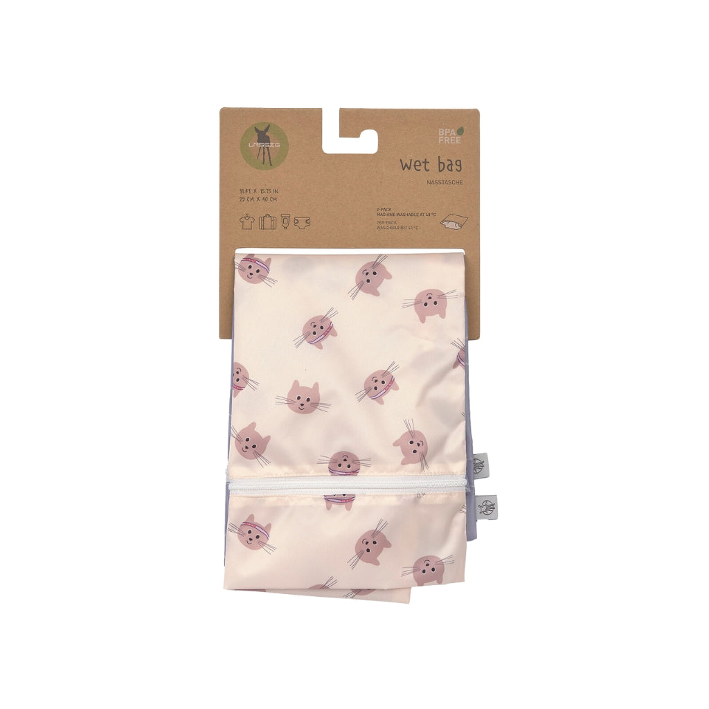 Lässig Wetbag Cat Beige/Violet - 2 pièces