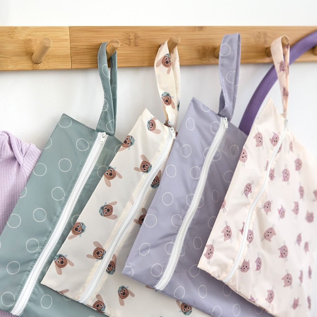 Lässig Wetbag Cat Beige/Violet - 2 pièces