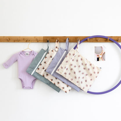 Lässig Wetbag Cat Beige/Violet - 2 pièces