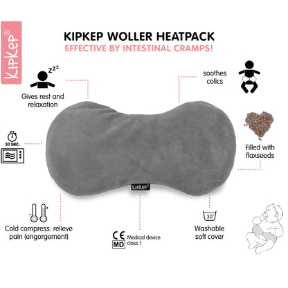 KipKep Woller Warmtekussen Pebble Grey