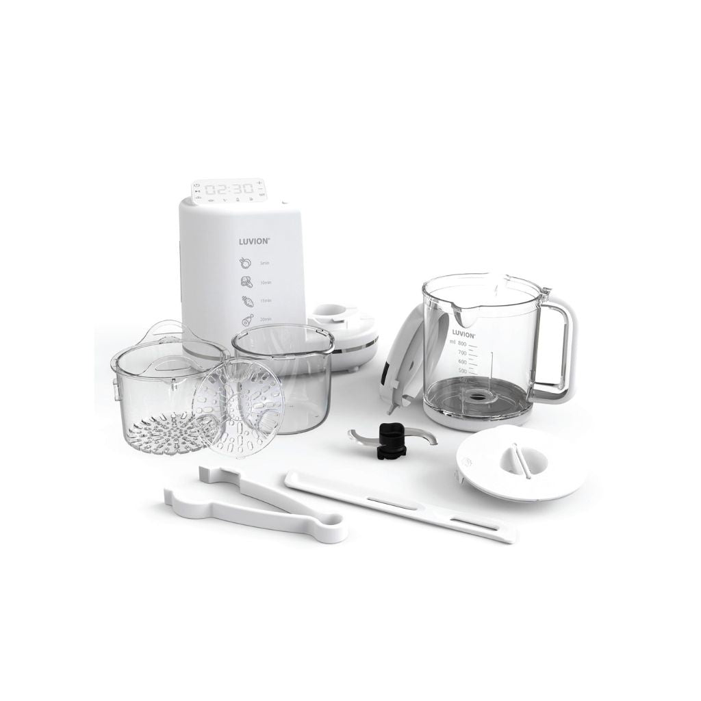 Luvion Cuiseur mixeur-vapeur 6-in-1 BabyBlend+ Blanc