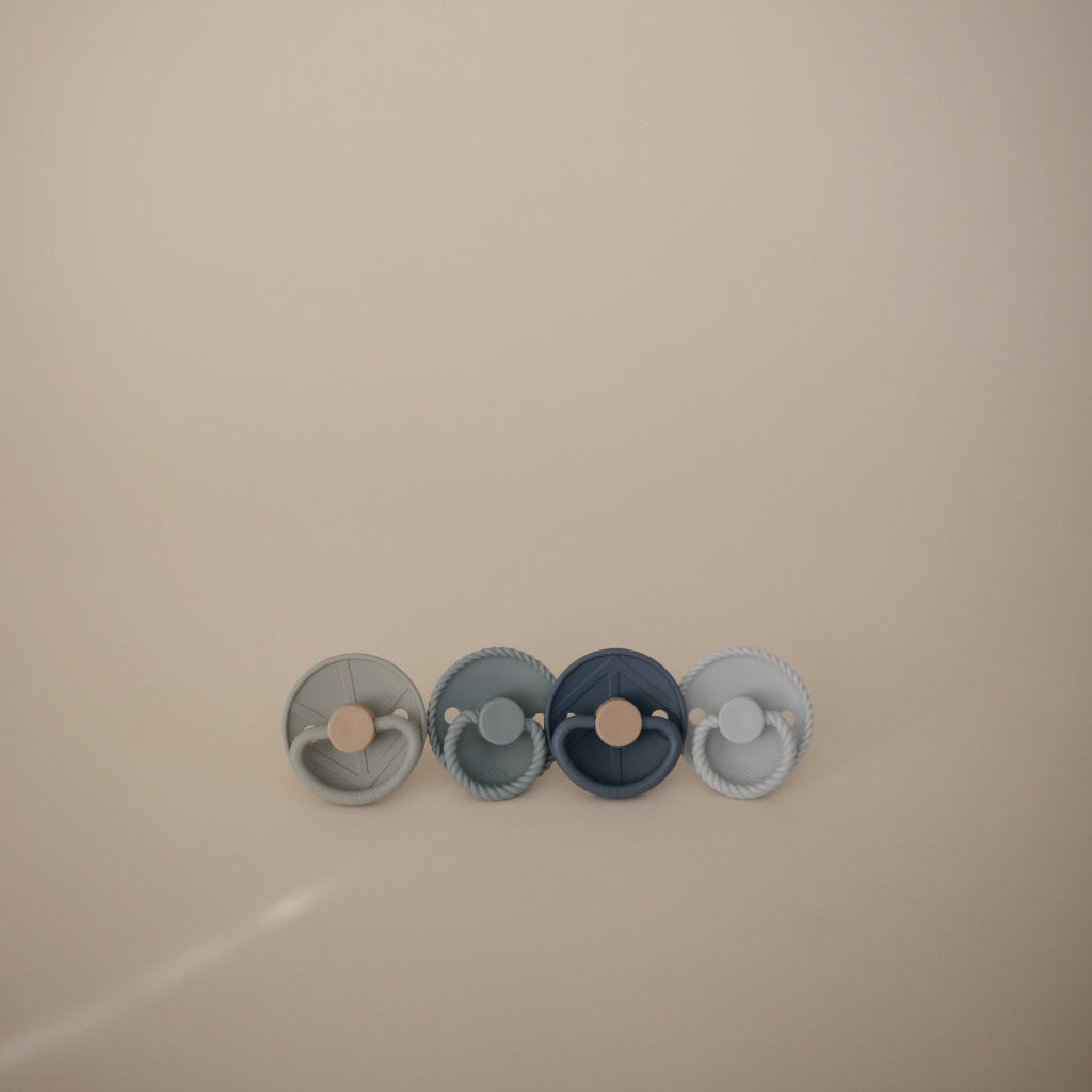 Frigg Fopspeen Silicoon Skyline Serenity M2 Blauw/Groen - 4 stuks