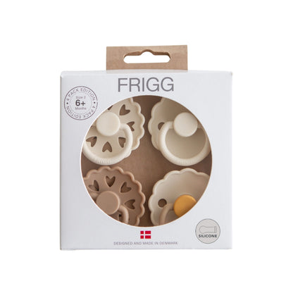 Frigg Fopspeen Silicoon Snowflake Dream M2 Beige/Bruin – 4 stuks