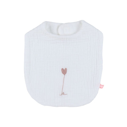 Noukie's Slabbetjes Bio Mousseline Vintage Flowers Roze/Wit – 3 stuks