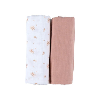 Noukie's Essuie Vintage Flowers Rose/Blanc – 2 pièces