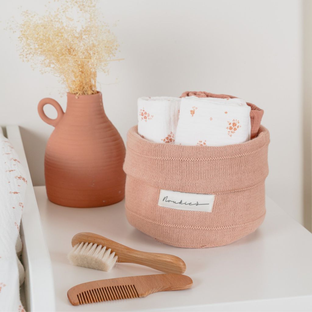 Noukie's Essuie Vintage Flowers Rose/Blanc – 2 pièces