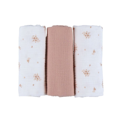 Noukie's Essuie Vintage Flowers Rose/Blanc – 3 pièces