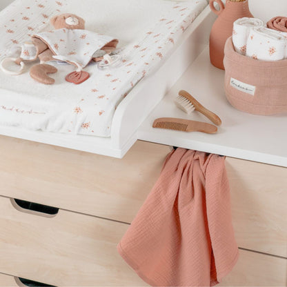 Noukie's Essuie Vintage Flowers Rose/Blanc – 3 pièces