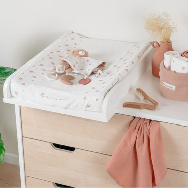 Noukie's Housse de matelas à langer Vintage Flowers Blanc