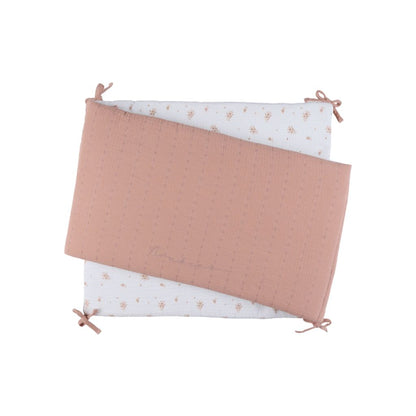 Noukie's Housse de couette Bio Mousseline Vintage Flowers Rose, Blanc