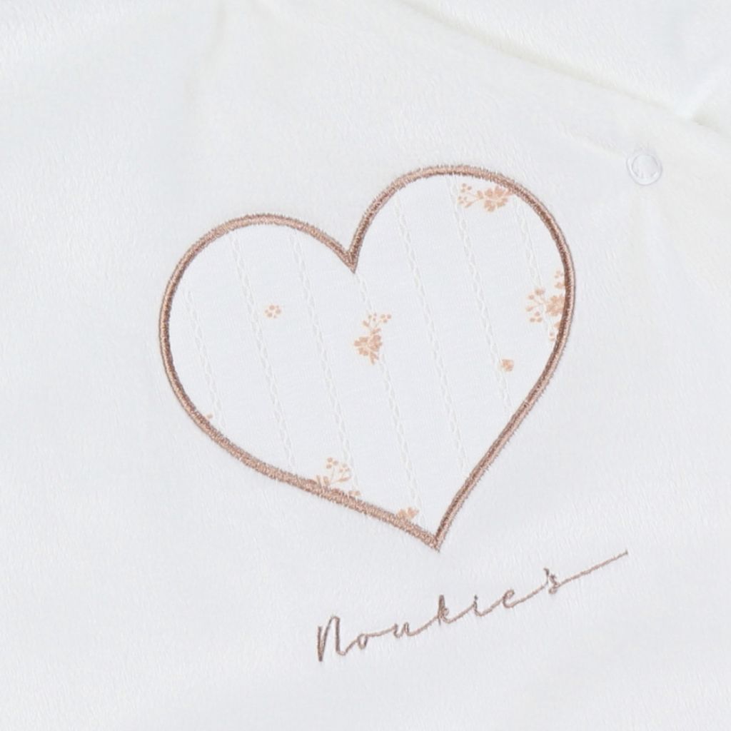 Noukie's Sac de couchage Veloudoux Vintage Flowers Blanc 70 cm