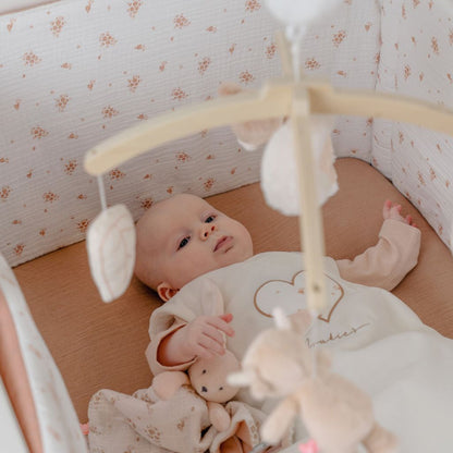 Noukie's Sac de couchage Veloudoux Vintage Flowers Blanc 70 cm