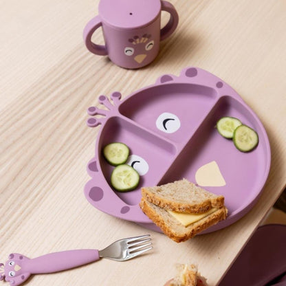 Trixie Assiette en silicone Mrs. Peacock Violet