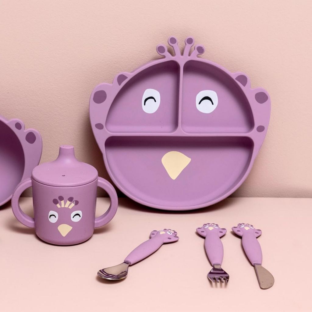 Trixie Assiette en silicone Mrs. Peacock Violet