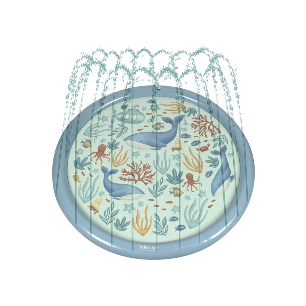Little Dutch Sprinkler Mat Ocean World Blauw 150 cm