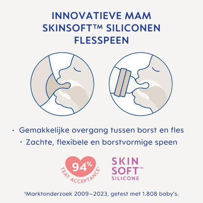 MAM Tétine SkinSoft Silicone taille 2 Transparente – 2 pièces