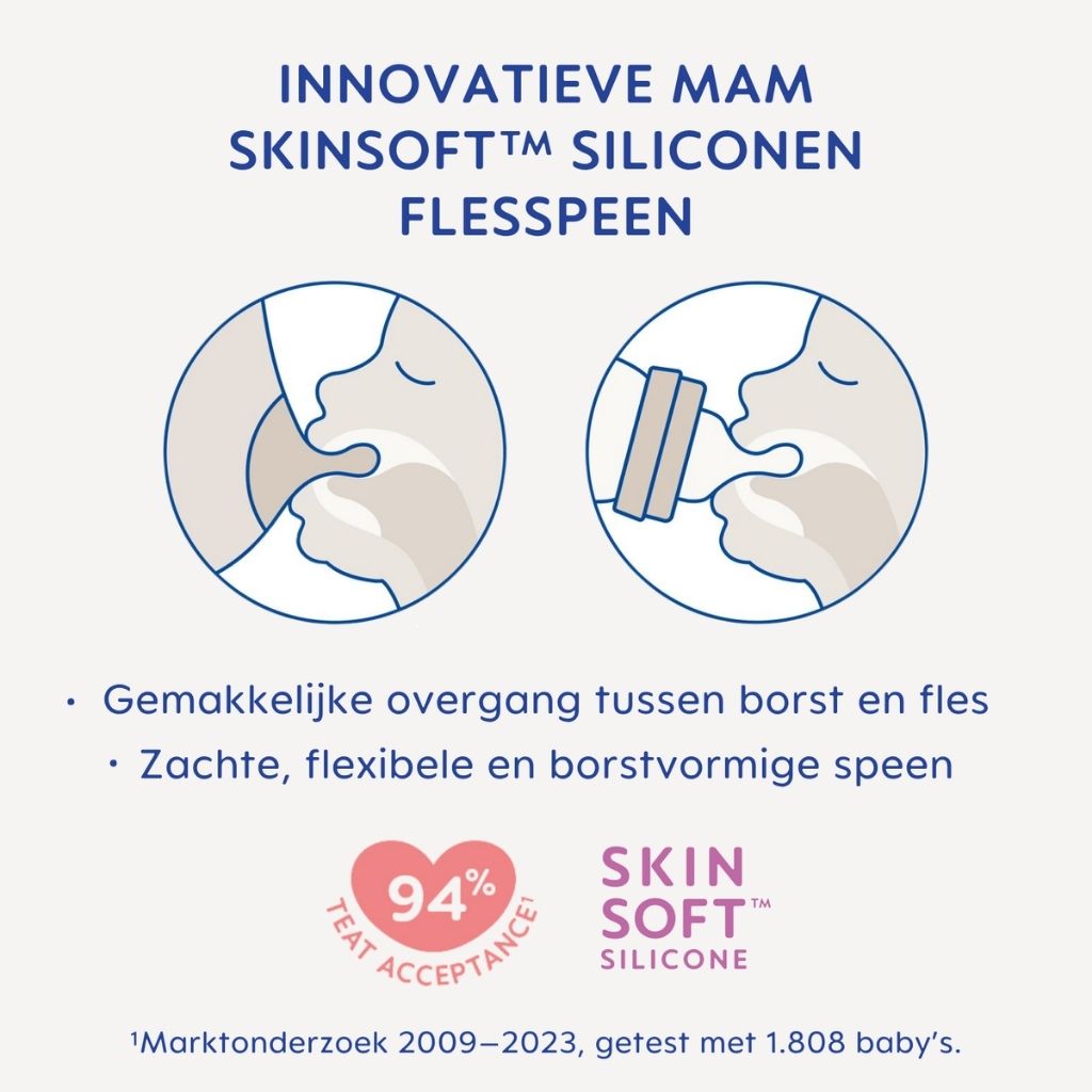 MAM Tétine SkinSoft Silicone taille 1 Transparente – 2 pièces