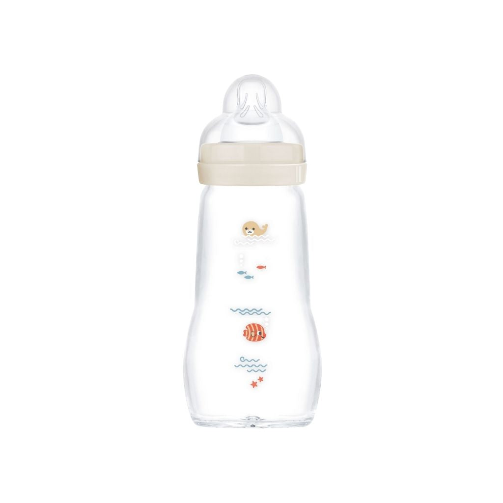 MAM Biberon Feel Good Glass Bottle Beige 260 ml