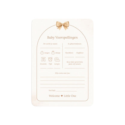 Studio Miron Cartes de prédictions bébé Boho Beige avec ourson NL – 10 pièces