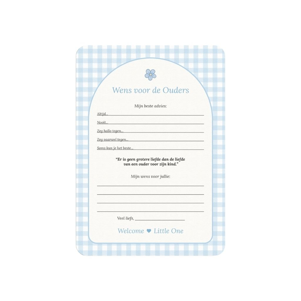 Studio Miron Cartes de vœux Vichy bleu NL – 10 pièces