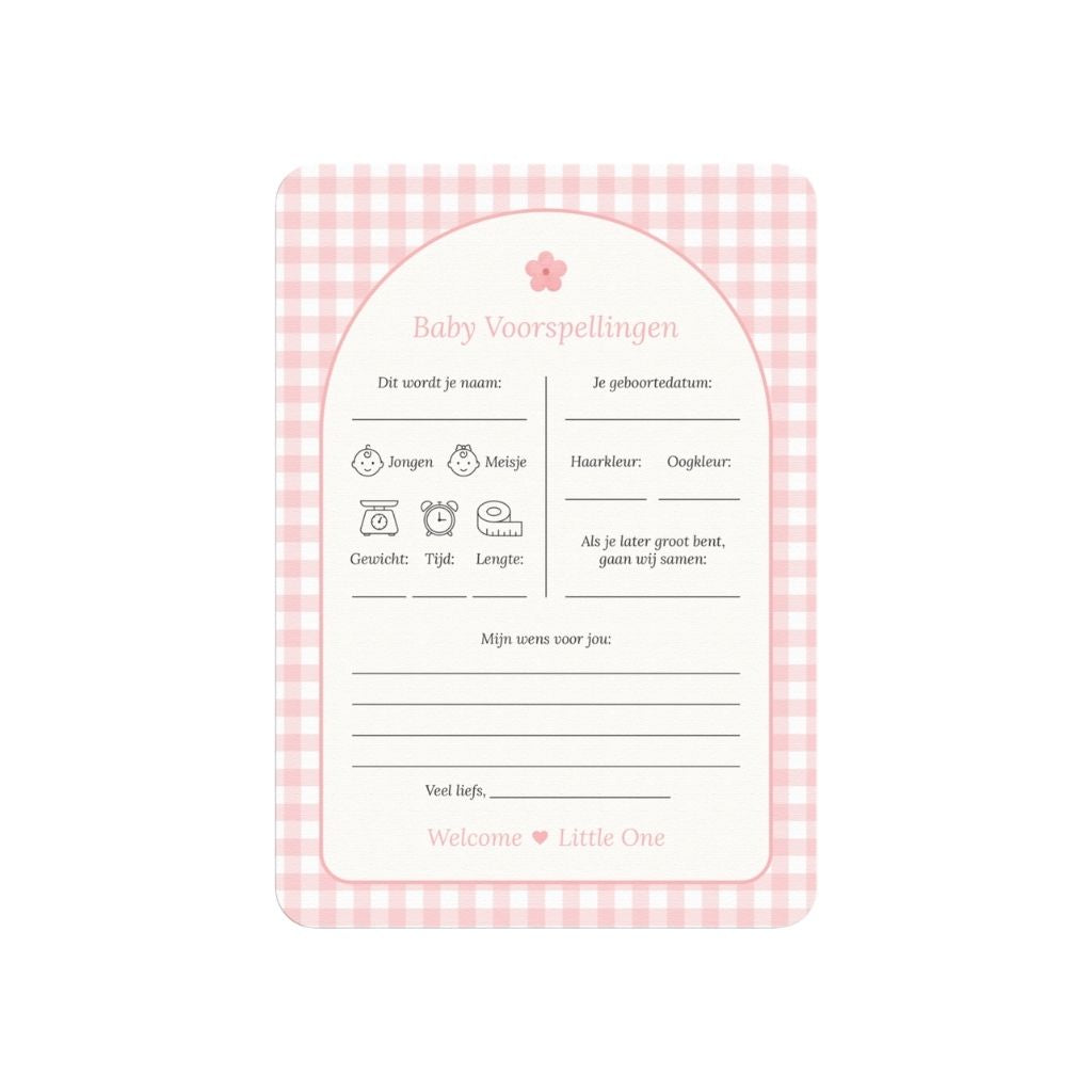 Studio Miron Cartes de prédictions pour bébé Vichy Rose NL - 10 pièces