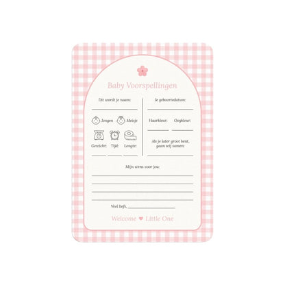 Studio Miron Cartes de prédictions pour bébé Vichy Rose NL - 10 pièces
