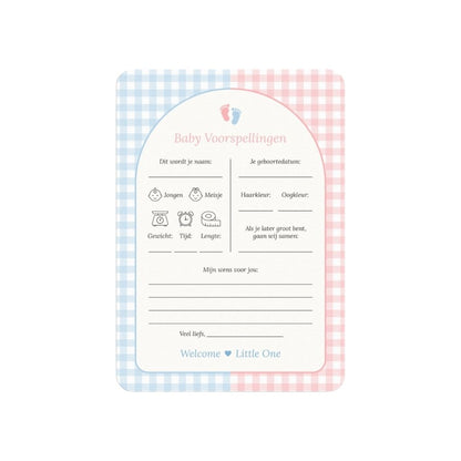 Studio Miron Cartes de Prédictions Bébé Vichy Rose/Bleu NL - 10 pièces