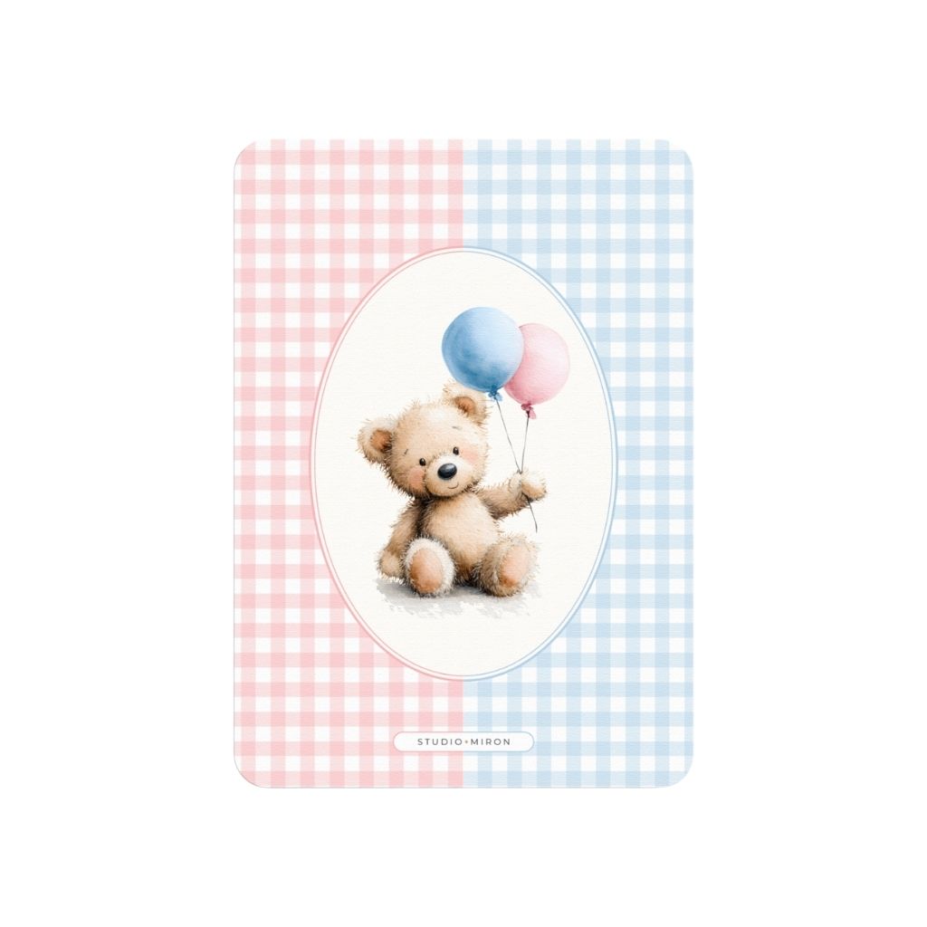 Studio Miron Cartes de vœux pour les parents Vichy Rose/Bleu NL – 10 pièces