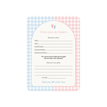 Studio Miron Invulkaart Wens voor de Ouders Roze/Blauw – 10 stuks