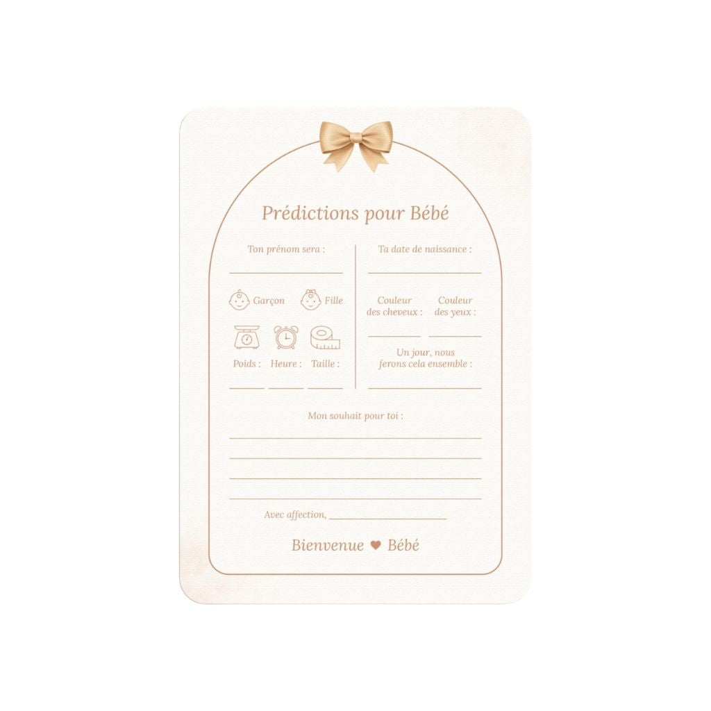 Studio Miron Cartes de prédictions bébé Boho Beige avec ourson – 10 pièces