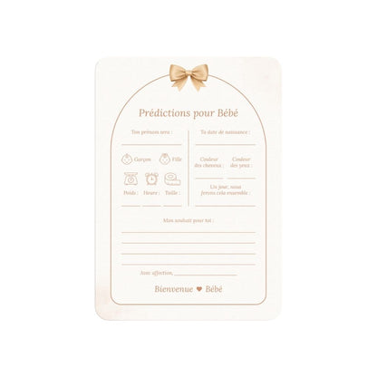 Studio Miron Cartes de prédictions bébé Boho Beige avec ourson – 10 pièces