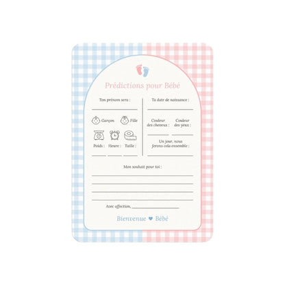 Studio Miron Cartes prédictions bébé Vichy Rose/Bleu - 10 pièces