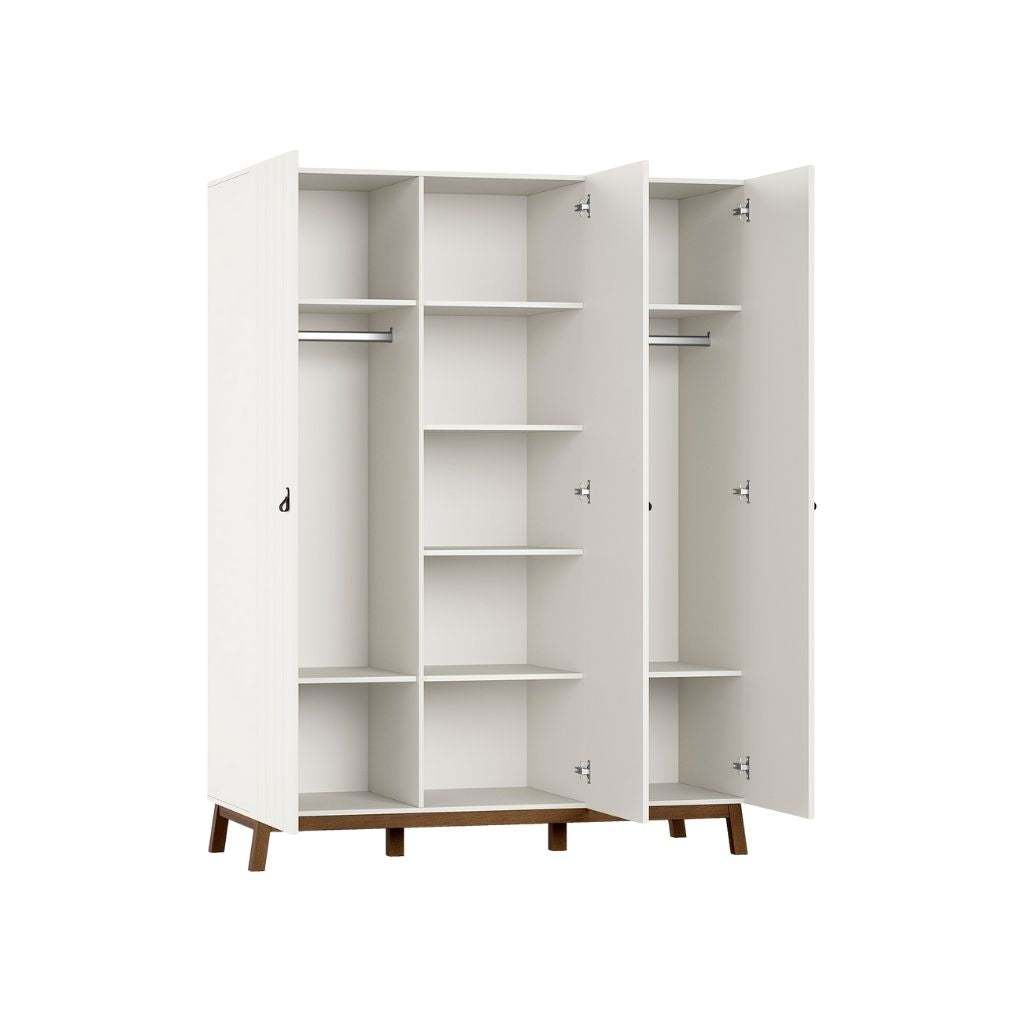 JAXX 3-Deurs Kleerkast Sezane Clay/Walnoot