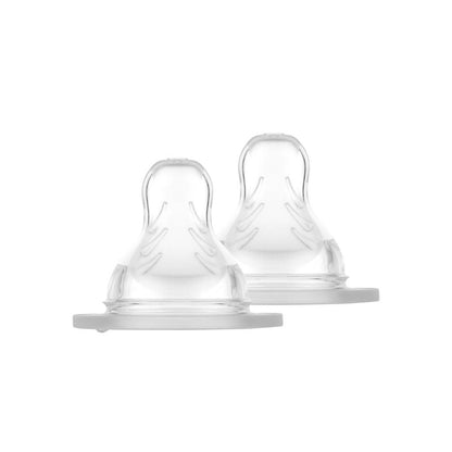 MAM Tétine + 6 mois SkinSoft Silicone taille X Teat spillfree Transparante - 2 pièces