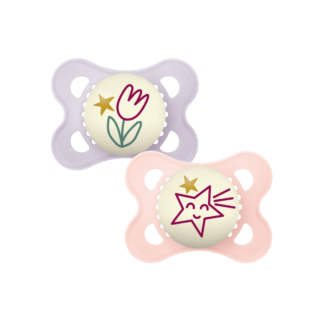 MAM Sucette orthodontique Night 0-6m Rose