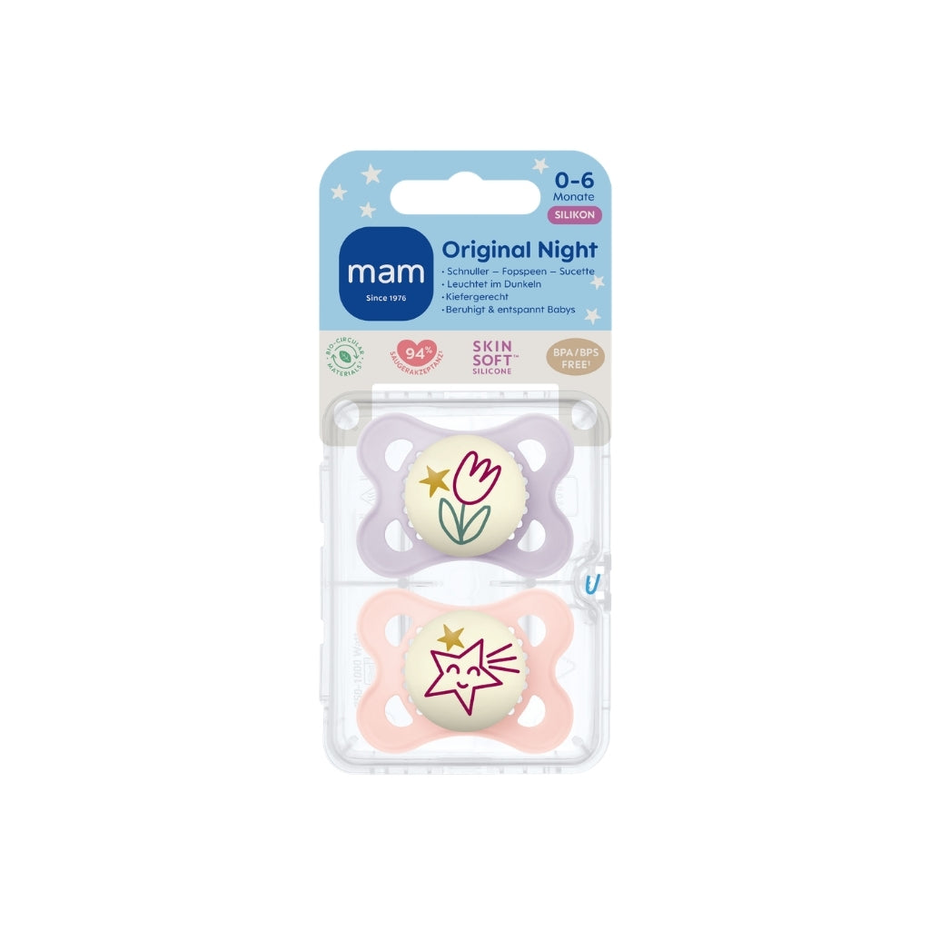 MAM Sucette orthodontique Night 0-6m Rose