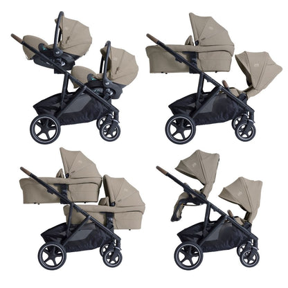 Joie Kinderwagen Versiti Sandstone + Adapters + mand