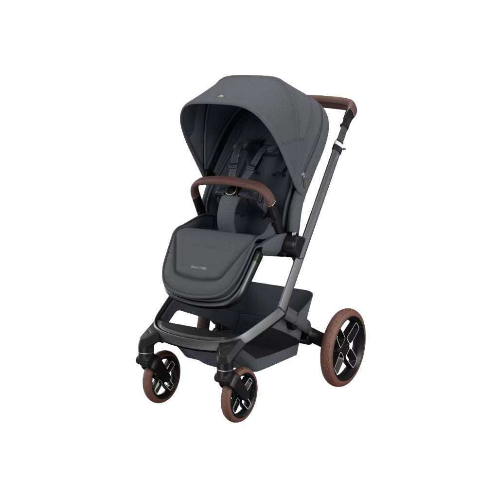 Maxi-Cosi Fame Poussette Twillic Graphite + Nacelle + Base FamilyFix Slide Pro + Coral Slide Pro Moon Graphite