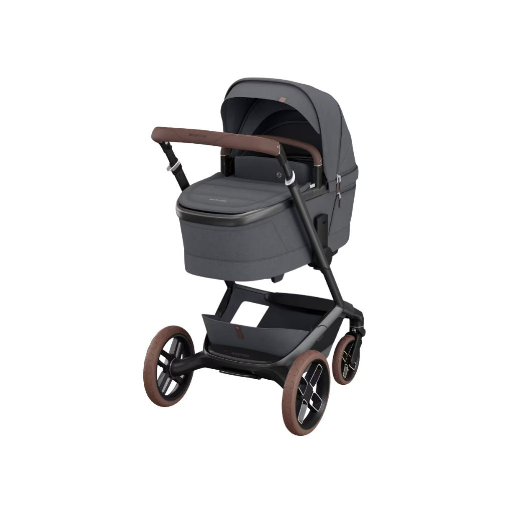 Maxi-Cosi Fame Poussette Twillic Graphite + Nacelle + Base FamilyFix Slide Pro + Coral Slide Pro Moon Graphite