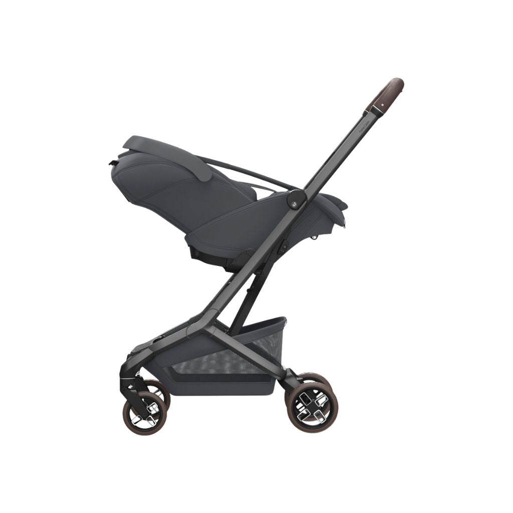 Maxi-Cosi Fame Poussette Twillic Graphite + Nacelle + Base FamilyFix Slide Pro + Coral Slide Pro Moon Graphite