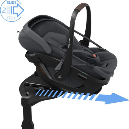 Maxi-Cosi Fame Poussette Twillic Graphite + Nacelle + Base FamilyFix Slide Pro + Coral Slide Pro Moon Graphite