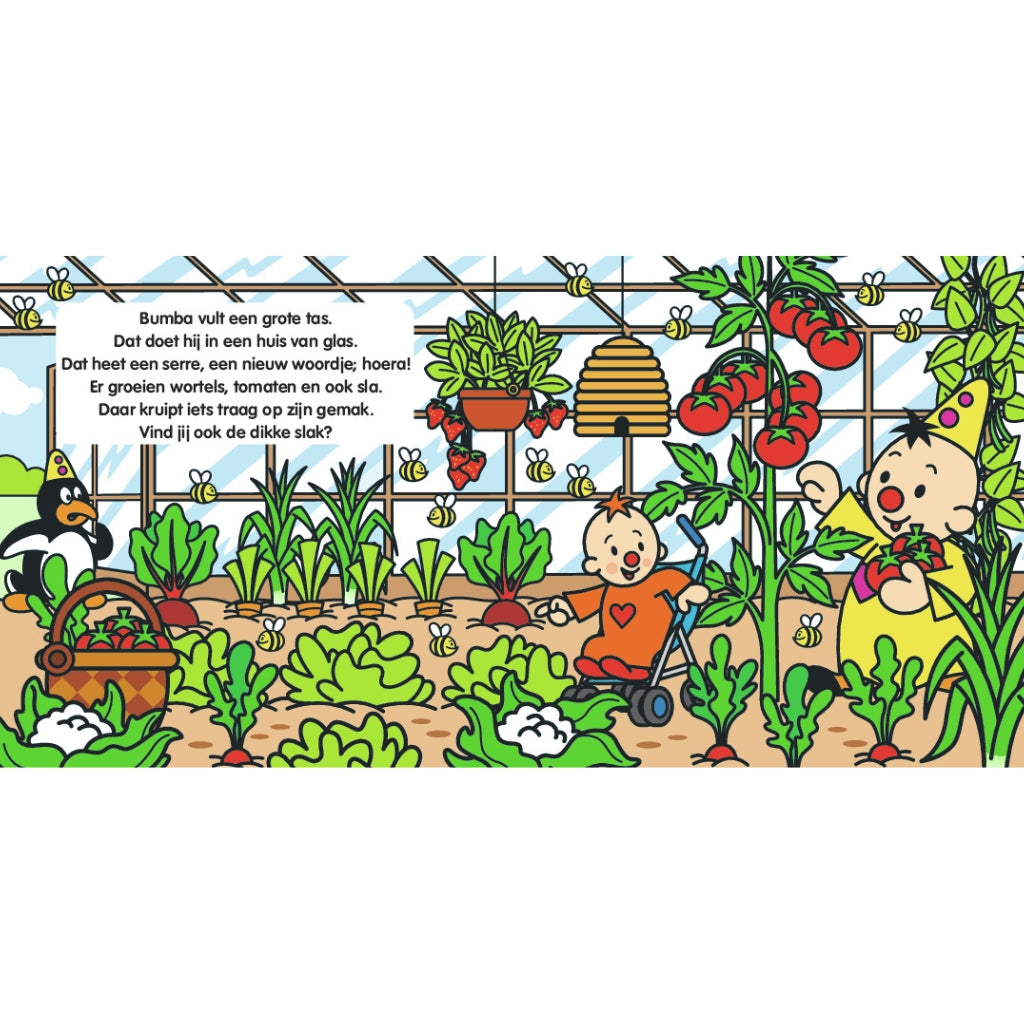 Bumba Livre en carton avec volets - Op, op, ik eet mijn groenten op NL